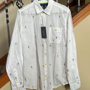 Tommy Bahama White Palm Tree Print Shirt